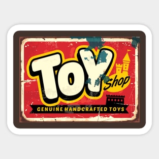 Vintage Toy Store Sign Sticker